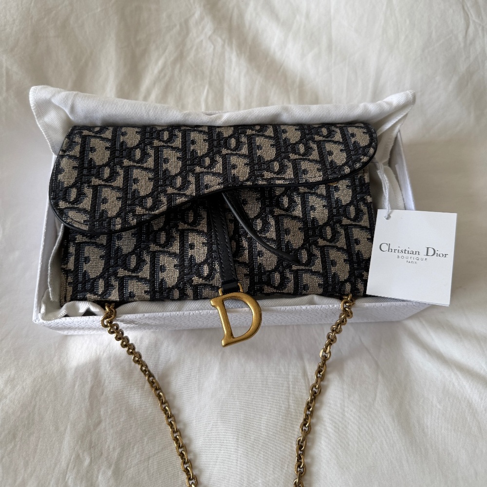 Dior Small Saddle Pouch with Chain